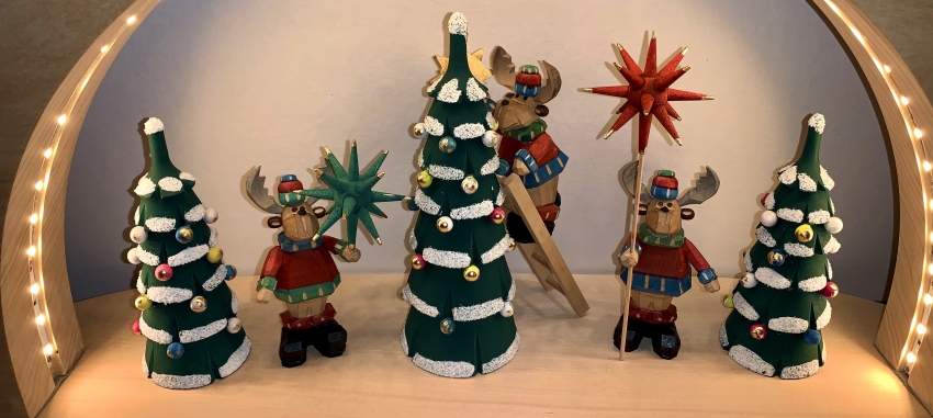 Elch mit Stern - Grün